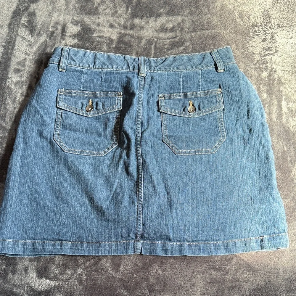 Croft & Barrow Blue Denim Mini Skort size 10P Comfort Classic Summer Fall Petite
